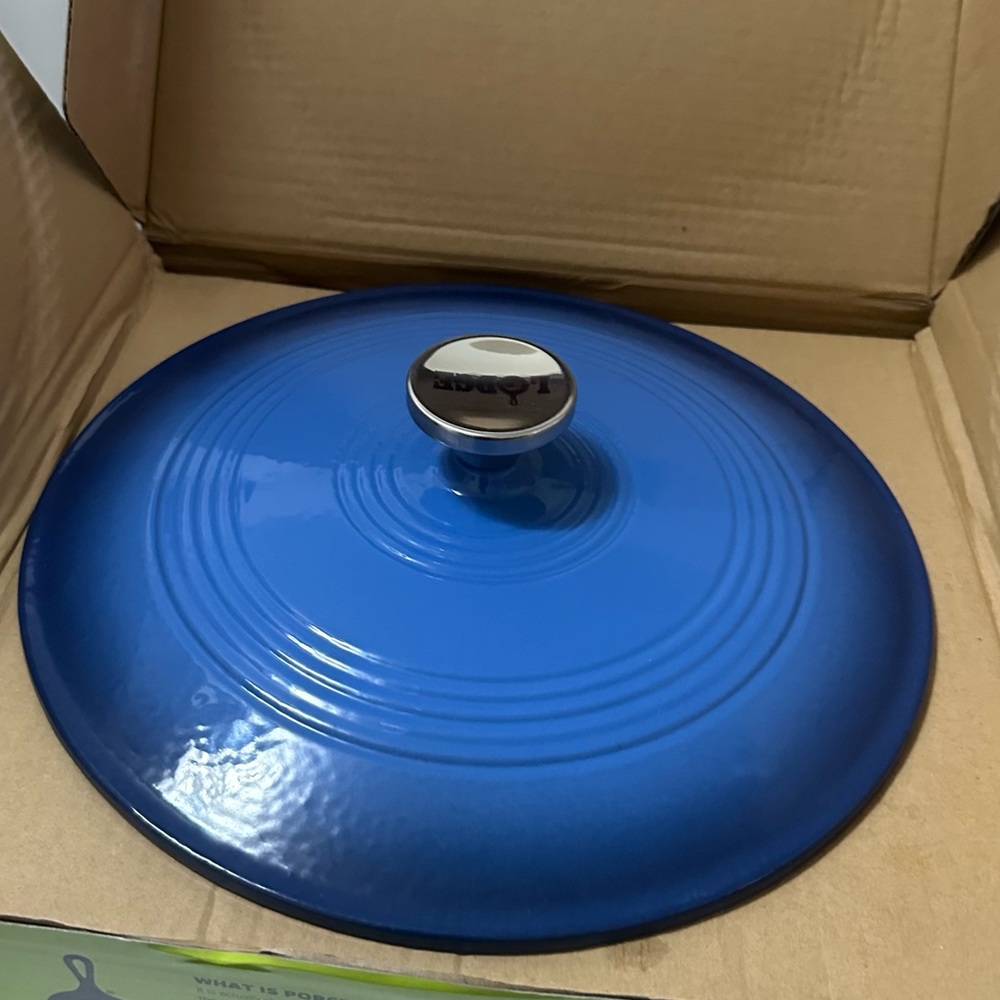 Lodge Enameled Cast Iron Covered Braiser, 3.6-Quart, Caribbean Blue